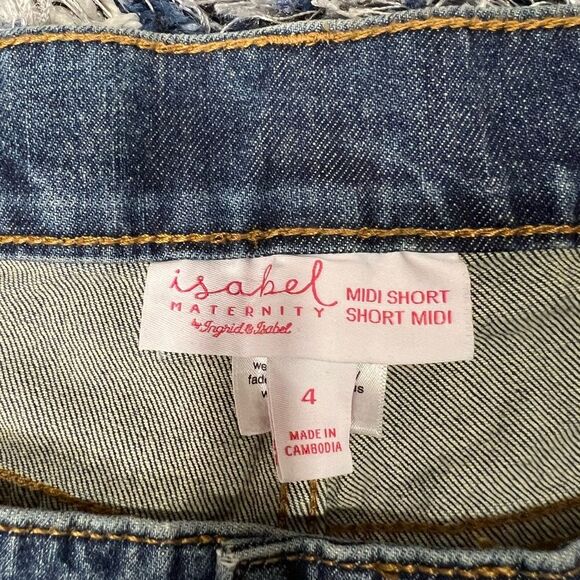 NWT ISABEL maternity size 4 stretch jean shorts - Picture 5 of 5
